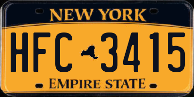 NY license plate HFC3415