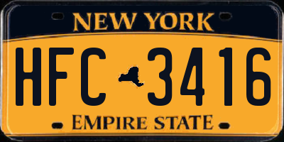 NY license plate HFC3416