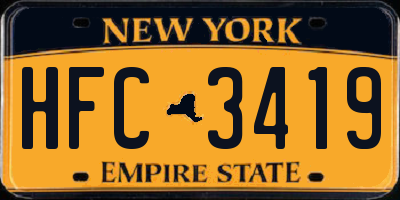 NY license plate HFC3419