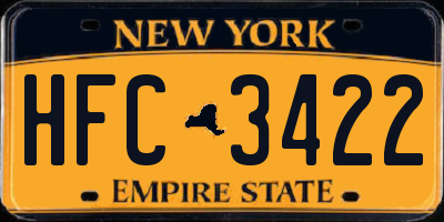 NY license plate HFC3422