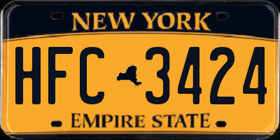 NY license plate HFC3424
