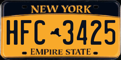 NY license plate HFC3425