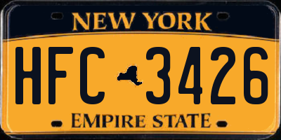 NY license plate HFC3426