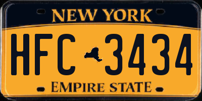 NY license plate HFC3434