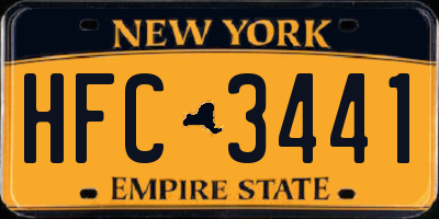 NY license plate HFC3441