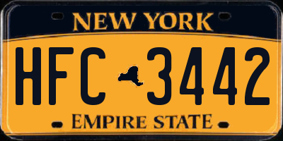 NY license plate HFC3442