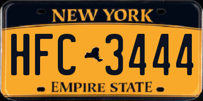 NY license plate HFC3444