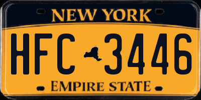 NY license plate HFC3446