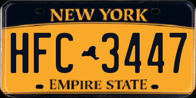 NY license plate HFC3447