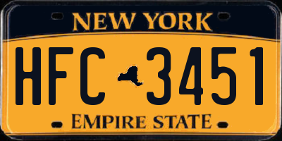 NY license plate HFC3451