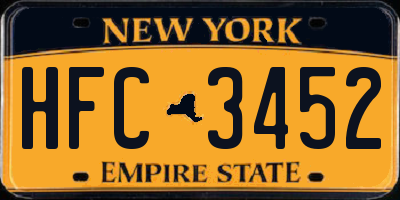 NY license plate HFC3452