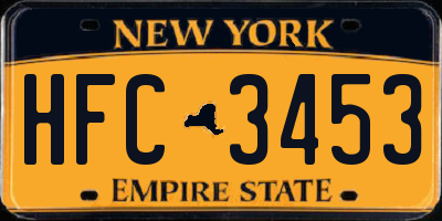 NY license plate HFC3453