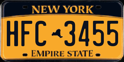 NY license plate HFC3455