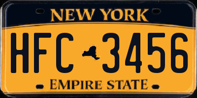 NY license plate HFC3456