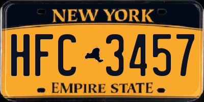 NY license plate HFC3457