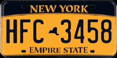 NY license plate HFC3458