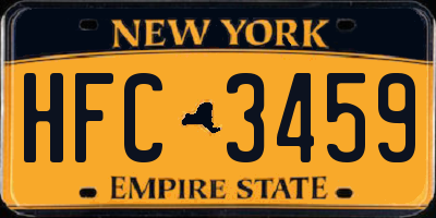 NY license plate HFC3459