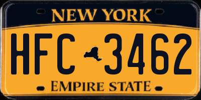 NY license plate HFC3462