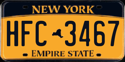 NY license plate HFC3467