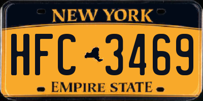NY license plate HFC3469