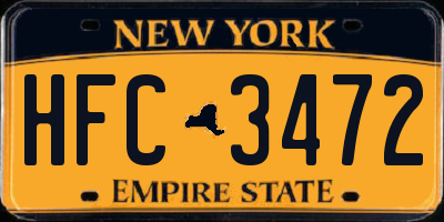 NY license plate HFC3472