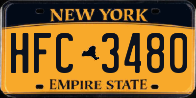 NY license plate HFC3480