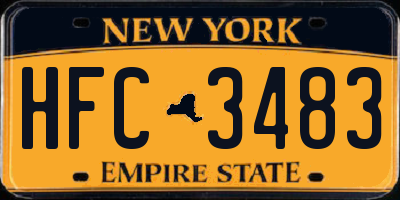 NY license plate HFC3483