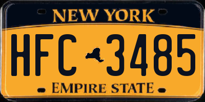 NY license plate HFC3485
