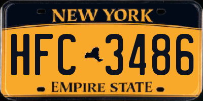 NY license plate HFC3486