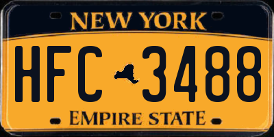 NY license plate HFC3488