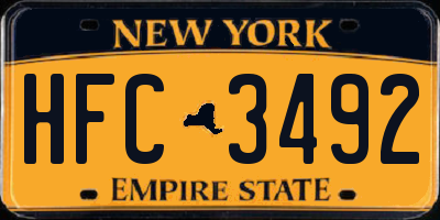 NY license plate HFC3492