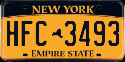 NY license plate HFC3493