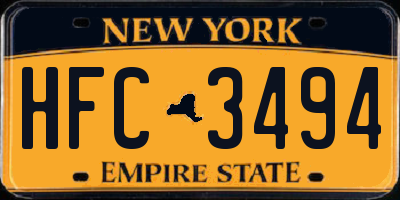 NY license plate HFC3494