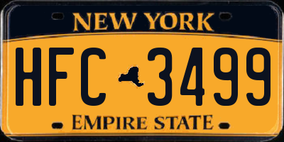 NY license plate HFC3499