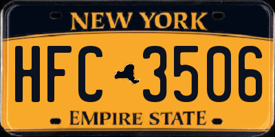 NY license plate HFC3506