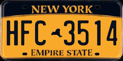 NY license plate HFC3514