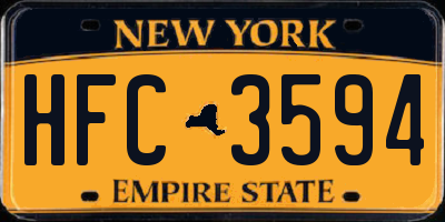 NY license plate HFC3594