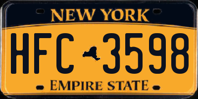 NY license plate HFC3598