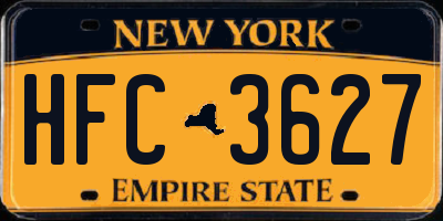 NY license plate HFC3627