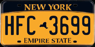 NY license plate HFC3699