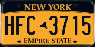 NY license plate HFC3715