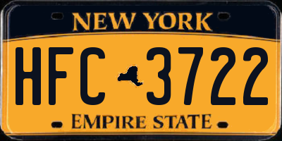 NY license plate HFC3722