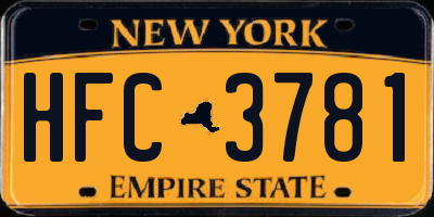 NY license plate HFC3781