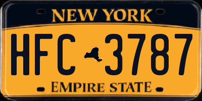 NY license plate HFC3787