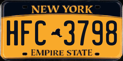 NY license plate HFC3798