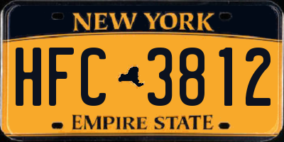 NY license plate HFC3812