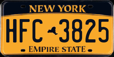 NY license plate HFC3825