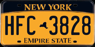 NY license plate HFC3828