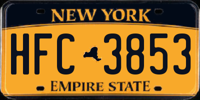 NY license plate HFC3853