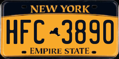 NY license plate HFC3890